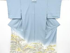 未使用品　仕立て上がり　寿光織平安人物風景模様織出し一ツ紋色留袖